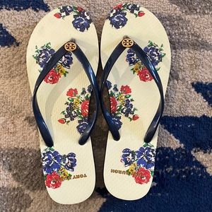 Tory Burch Navy Flip Flops